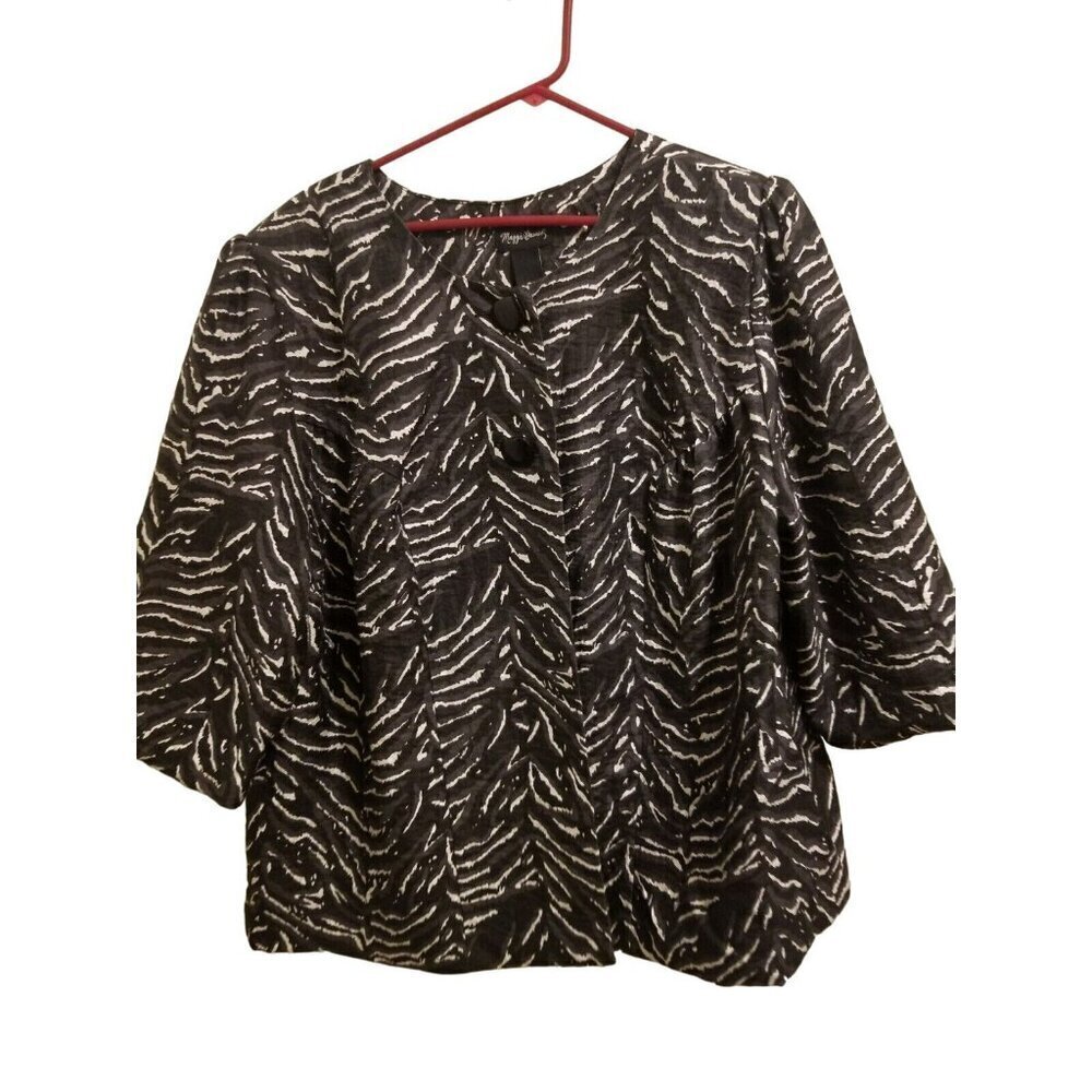 Maggie Barnes‎  Sz 1x Jacket Top Black And White